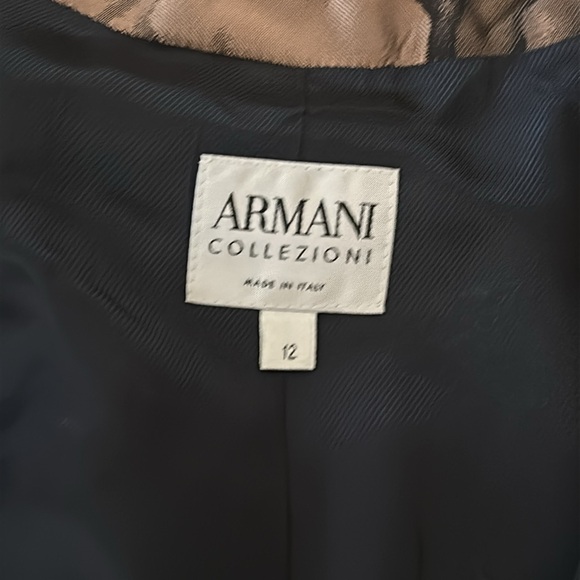 ARMANI COLLEZIONI ROSE GOLD GROSGRAIN PEPLUM JACKET WITH A ROSE DESIGN Size 12 - Picture 5 of 11